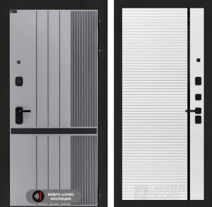 Входная дверь Скайлаб 22 — Белый софт, черная вставка купить в Москве