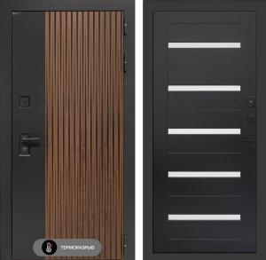 Входная дверь Айслаб 01 — Венге, стекло белое купить в Москве