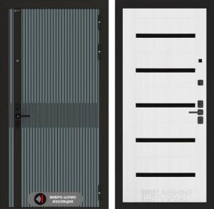 Входная дверь Иссида 01 — Белое дерево, стекло черное купить в Москве