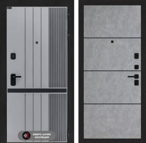 Входная дверь Скайлаб 25 — Бетон светлый, черный молдинг купить в Москве