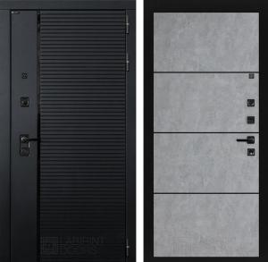 Входная дверь Пиано 25 — Бетон светлый, черный молдинг купить в Москве