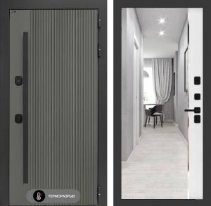 Входная дверь Термолаб 1 тепло с зеркалом Панорама — Белый софт купить в Москве