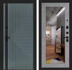 Входная дверь Кредор с Зеркалом 18 — Бетон светлый купить в Москве