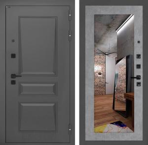 Входная дверь Орлеан с Зеркалом 18 — Бетон светлый купить в Москве