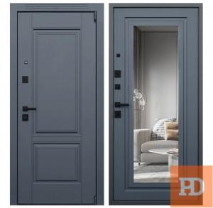 Стальная дверь «Гермес» Неоклассика с зеркалом «Elit» купить в Москве