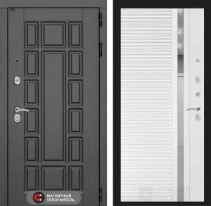 Входная дверь Нью-Йорк 31 — Белый софт, зеркальная вставка с тонировкой купить в Москве