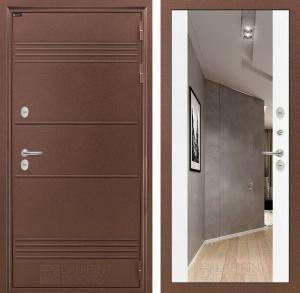 Входная дверь Термо Лайт с Зеркалом Максимум — Белый софт купить в Москве