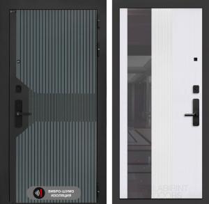 Входная дверь СмАртлаб с Зеркалом 32 тонированным — Белый рельеф софт купить в Москве