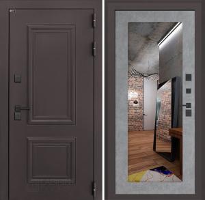 Входная дверь Полярис лайт с зеркалом 18 — Бетон светлый купить в Москве