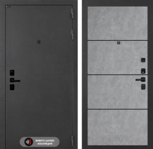 Входная дверь Соналаб 25 — Бетон светлый, черный молдинг купить в Москве