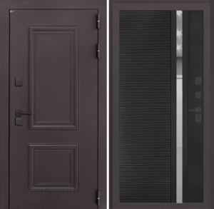 Входная дверь Полярис лайт 31 — Черный кварц, зеркальная вставка с тонировкой купить в Москве