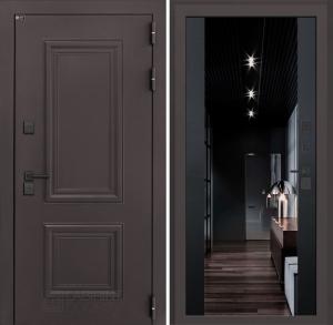 Входная дверь Полярис лайт с тонированным зеркалом Максимум — Черный кварц купить в Москве