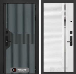 Входная дверь СмАртлаб 31 — Белый софт, зеркальная вставка с тонировкой купить в Москве