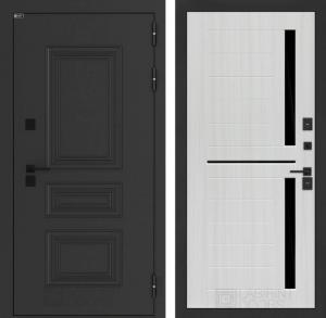 Входная дверь Аляска Лайт 02 — Сандал белый, стекло черное купить в Москве