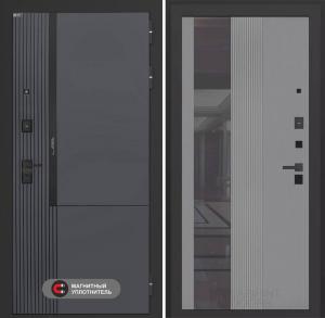 Входная дверь Лаб 2 Про с Зеркалом 32 тонированным — Серый рельеф софт купить в Москве