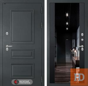 Входная дверь тлантик с Зеркалом тонированным Максимум — Черный кварц купить в Москве