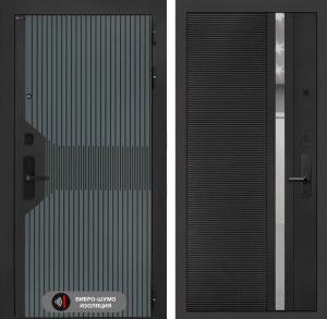 Входная дверь СмАртлаб 31 — Черный кварц, зеркальная вставка с тонировкой купить в Москве