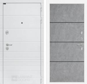 Входная дверь Трендо 25 — Бетон светлый, черный молдинг купить в Москве