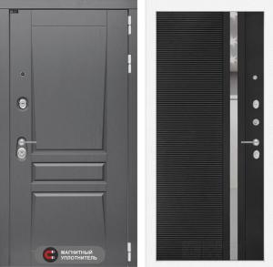 Входная дверь Платинум 31 — Черный кварц, зеркальная вставка с тонировкой купить в Москве