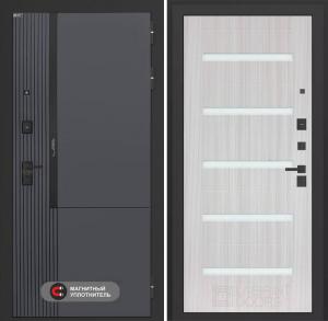 Входная дверь Лаб 2 Про 01 — Сандал белый, стекло белое купить в Москве