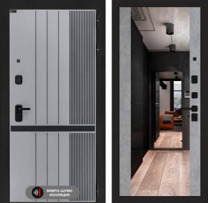 Входная дверь Скайлаб с Зеркалом Максимум — Бетон светлый купить в Москве