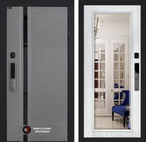 Входная дверь Пиано Смарт 2.0 с Зеркалом Фацет — Белый софт купить в Москве