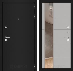 Входная дверь Классик шагрень черная с Зеркалом 19 — Грей софт купить в Москве