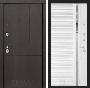 Входная дверь Урбан 31 — Белый софт, зеркальная вставка с тонировкой купить в Москве