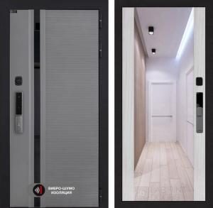 Входная дверь Пиано Смарт 2.0 с зеркалом Максимум — Сандал белый купить в Москве