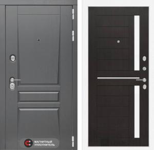 Входная дверь Платинум 02 — Венге, стекло белое купить в Москве