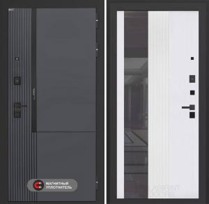 Входная дверь Лаб 2 Про с Зеркалом 32 тонированным — Белый рельеф софт купить в Москве