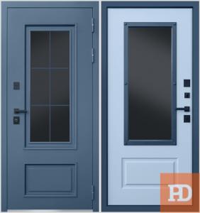 Стальная дверь «Эльбрус» с окном и английской решеткой (терморазрыв 3к) купить в Москве