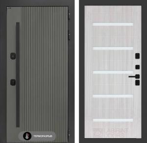 Входная дверь Термолаб 1 тепло 01 — Сандал белый, стекло белое купить в Москве