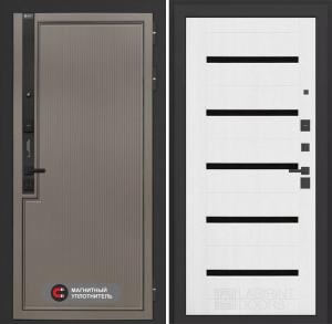 Входная дверь Лаб 1 Про 01 — Белое дерево, стекло черное купить в Москве