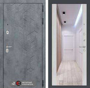 Входная дверь Бетон с зеркалом Максимум — Сандал белый купить в Москве