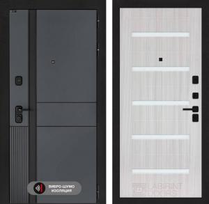 Входная дверь Эволаб 01 — Сандал белый, стекло белое купить в Москве