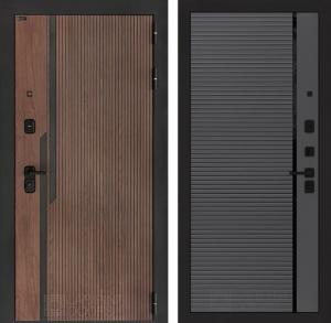 Входная дверь Кармина 22 — Графит софт, черная вставка купить в Москве