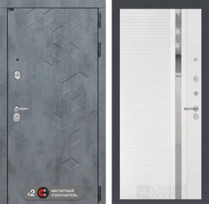 Входная дверь Бетон 31 — Белый софт, зеркальная вставка с тонировкой купить в Москве