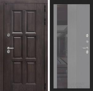 Входная дверь Лондон с Зеркалом 32 тонированным — Серый рельеф софт купить в Москве