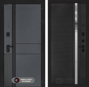 Входная дверь Эволаб 31 — Черный кварц, зеркальная вставка с тонировкой купить в Москве