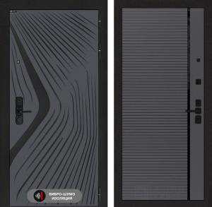 Входная дверь Леолаб 22 — Графит софт, черная вставка купить в Москве