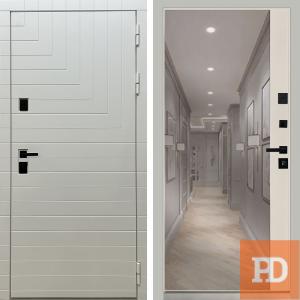 Входная дверь Квадро зеркало 1 софт шампань купить в Москве