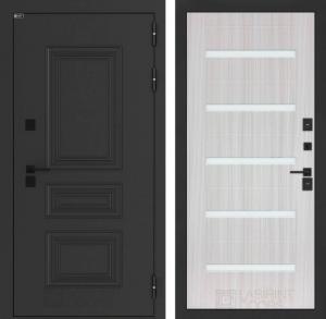 Входная дверь Аляска Лайт 01 — Сандал белый, стекло белое купить в Москве