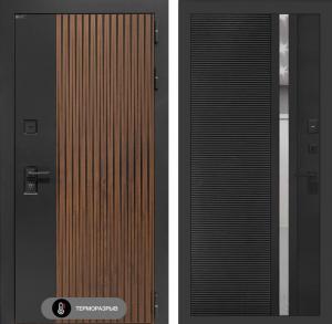 Входная дверь Айслаб 31 — Черный кварц, зеркальная вставка с тонировкой купить в Москве