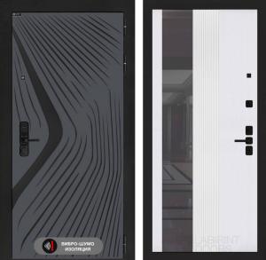 Входная дверь Леолаб с Зеркалом 32 тонированным — Белый рельеф софт купить в Москве