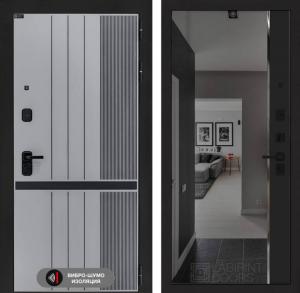 Входная дверь Скайлаб с зеркалом Панорама с тонировкой — Черный кварц купить в Москве