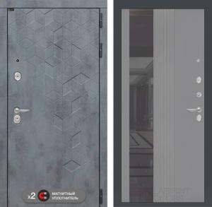 Входная дверь Бетон с Зеркалом 32 тонированным — Серый рельеф софт купить в Москве