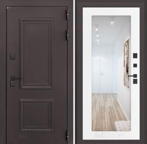 Входная дверь Полярис лайт с зеркалом 18 — Белое дерево купить в Москве