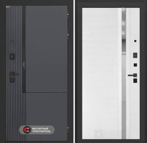 Входная дверь Лаб 2 Про 31 — Белый софт, зеркальная вставка с тонировкой купить в Москве