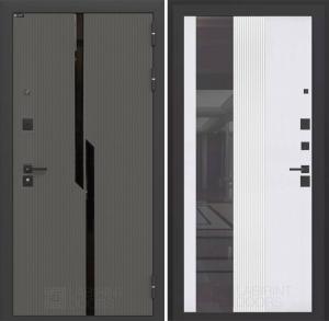 Входная дверь Карбон с Зеркалом 32 тонированным — Белый рельеф софт купить в Москве